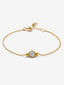 Pulsera de oro amarillo de 18K con diamante en talla brillante de 0,25 cts
