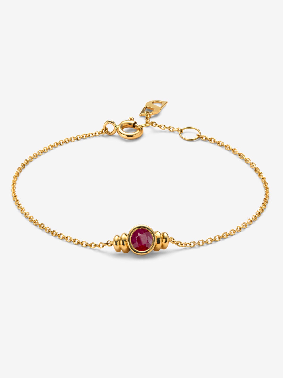 Pulsera de oro amarillo de 18K con rubí en talla brillante de 0,1 cts