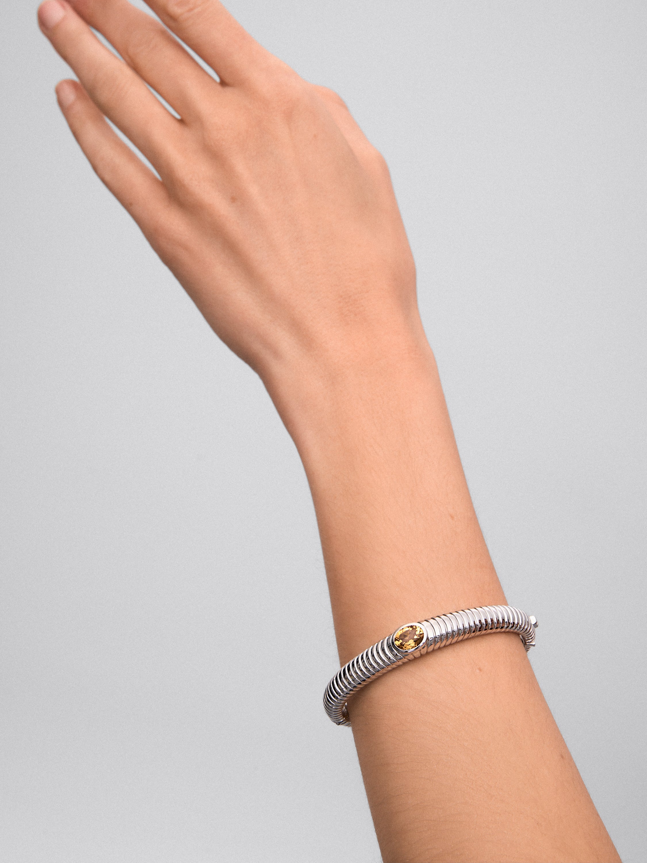 Pulsera de plata 925 con cuarzo citrino