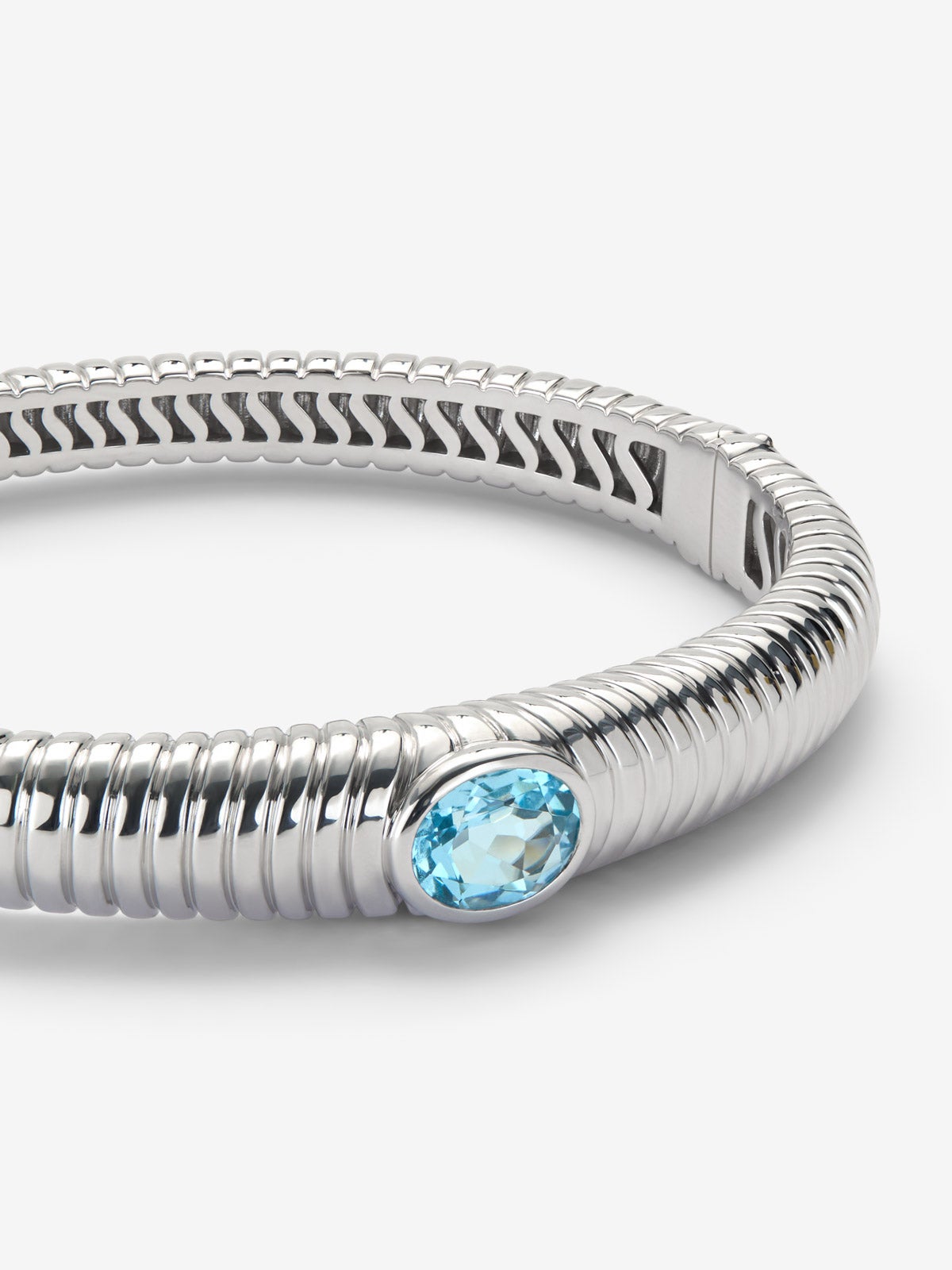 Pulsera de plata 925 con topacio azul swiss