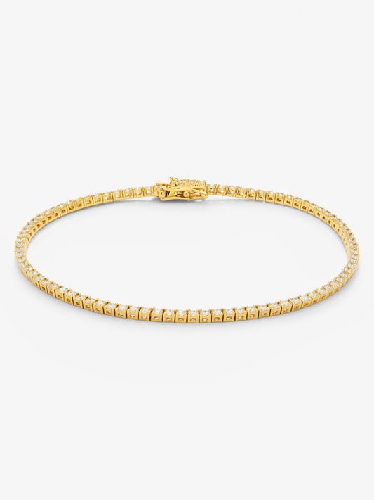Pulsera de oro amarillo de 18K con diamantes en talla brillante con un total de 1,6 cts