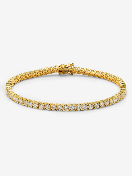 Pulsera rivière de oro amarillo de 18K con diamantes blancos en talla brillante de 4,7cts