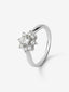 Anillo solitario de compromiso de oro blanco de 18K con diamante central de 0,30 cts