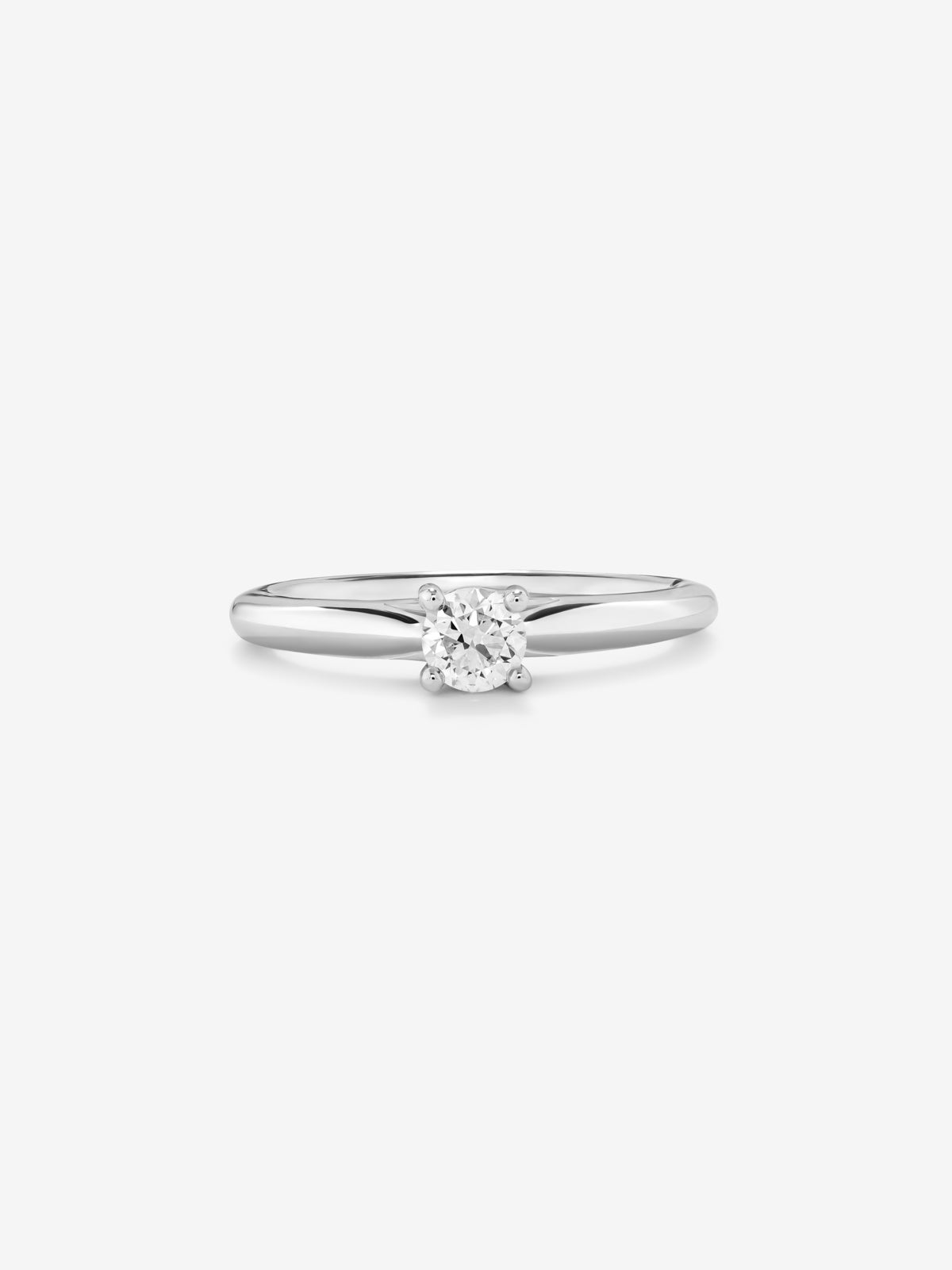 Solitario de compromiso de oro blanco de 18K con diamante central de 0,40 quilates