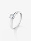Anillo solitario de oro blanco de 18K con diamante en talla brillante de 0,2 cts