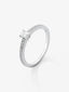 Anillo solitario de compromiso de oro blanco de 18K con diamantes
