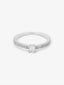 Anillo solitario de compromiso de oro blanco de 18K con diamantes