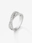 Anillo cruzado de oro blanco de 18K con 30 diamantes en talla brillante con un total de 0,48 cts