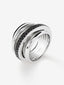 Anillo multibrazo de plata con 57 espinelas negras en talla brillante con un total de 0,71 cts