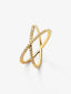 Anillo cruzado de oro amarillo de 18K con 33 diamantes en talla brillante con un total de 0,2 cts