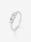 Anillo tresillo de oro blanco de 18K con diamantes blancos en talla brillante de 0,8 cts