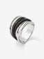 Anillo multibrazo cruzado de plata 925 con 97 espinelas negras en talla brillante