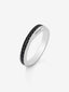 Anillo cruzado de plata 925 con 16 espinelas negras en talla brillante