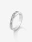 Anillo cruzado de oro blanco de 18K con 23 diamantes en talla brillante con un total de 0,19 cts