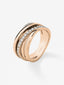 Anillo multibrazo de oro rosa de 18K con 30 diamantes en talla brillante con un total de 0,46 cts