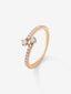 Anillo tu y yo de oro rosa de 18K con diamantes