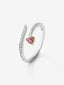 Anillo de oro rosa y oro blanco de 18kt con diamantes y zafiros