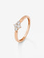 Anillo de oro rosa de 18K con 4 diamantes en talla brillante con un total de 0,25 cts
