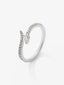 Anillo tú y yo de oro blanco de 18K con un diamante en talla pera de 0,14 cts y 25 diamantes en talla brillante con un total de 0,17 cts