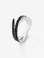 Anillo multibrazo de plata 925 con 32 espinelas negras en talla brillante