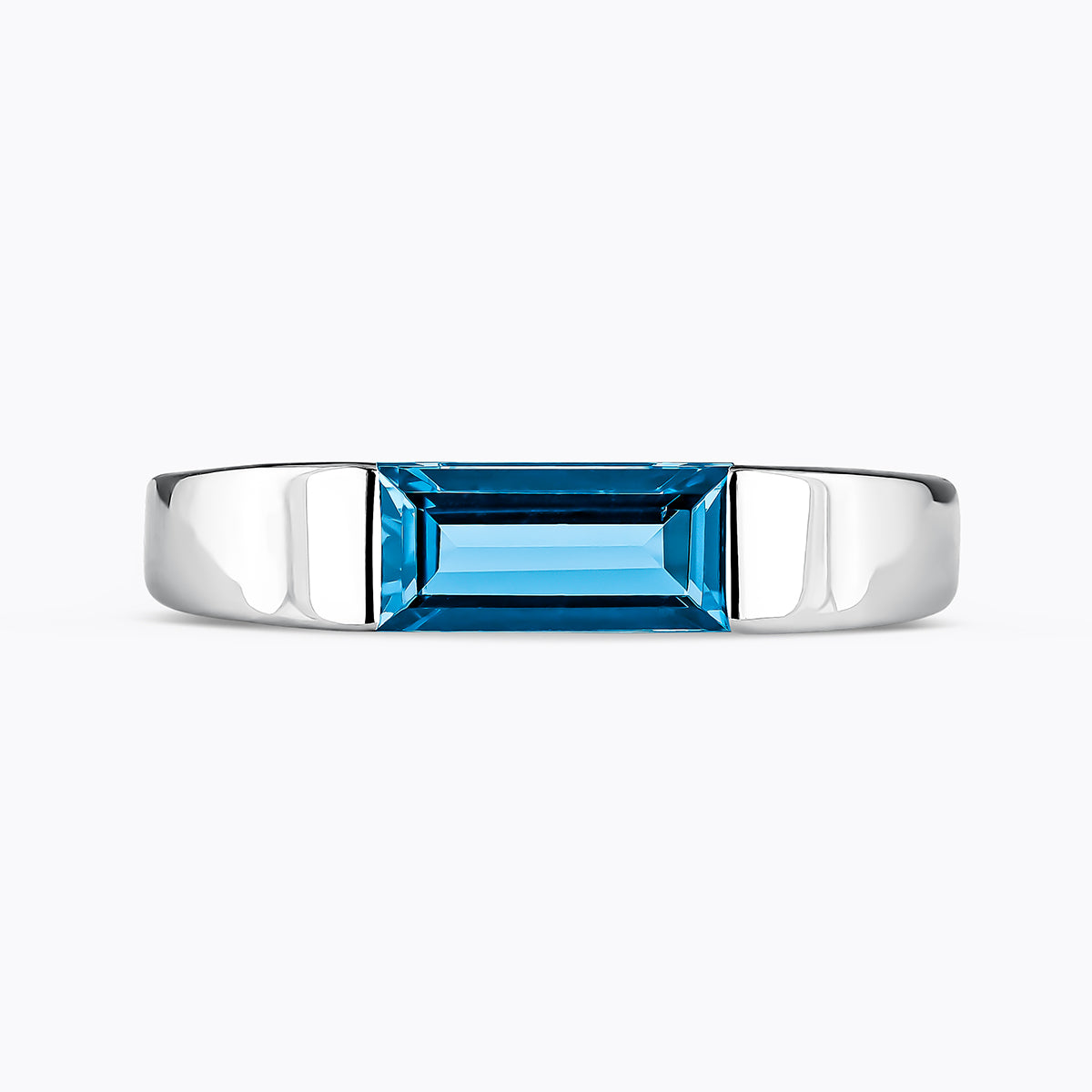 Sortija de plata 925 con topacio azul london