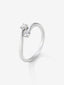 Anillo tú y yo de oro blanco de 18K con 2 diamantes en talla brillante con un total de 0,19 cts