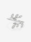 Anillo de oro blanco de 18K con 18 diamantes en talla brillante con un total de 0,07 cts y forma de hojas