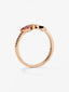 Anillo de corazones de oro rosa de 18kt con diamantes y zafiros rosas