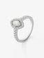 Anillo de oro blanco de 18K con diamante en talla marquise de 0,56 cts y 34 diamantes en talla brillante con un total de 0,38 cts