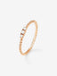 Anillo tresillo de oro rosa de 18K con 3 diamantes en talla brillante con un total de 0,08 cts