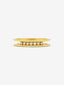 Anillo de oro amarillo de 18K con 7 diamantes en talla brillante con un total de 0,10 cts