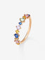 Anillo de oro rosa de 18K con zafiro multicolor