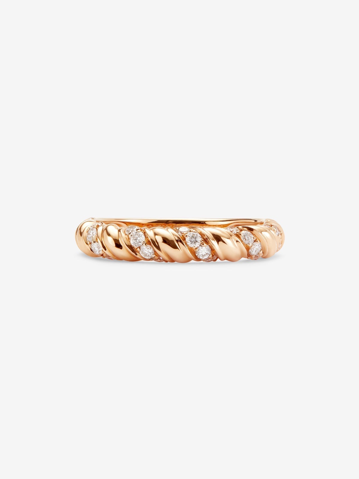 Anillo de oro rosa de 18K con 24 diamantes en talla brillante con un total de 0,31 cts
