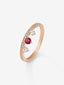 Anillo de oro rosa de 18K con rubí y diamantes
