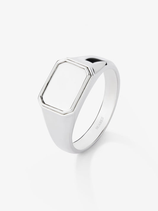 Anillo de sello mediano de plata 925