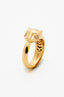 Anillo de oro amarillo de 18K con 26 diamantes en talla brillante con un total de 0,08 cts y forma de tigre