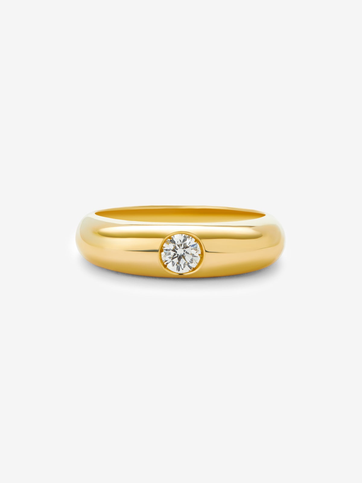 Anillo de oro amarillo de 18K con diamante en talla brillante de 0,2 cts