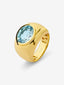 Anillo de oro amarillo de 18K con topacio azul sky en talla oval