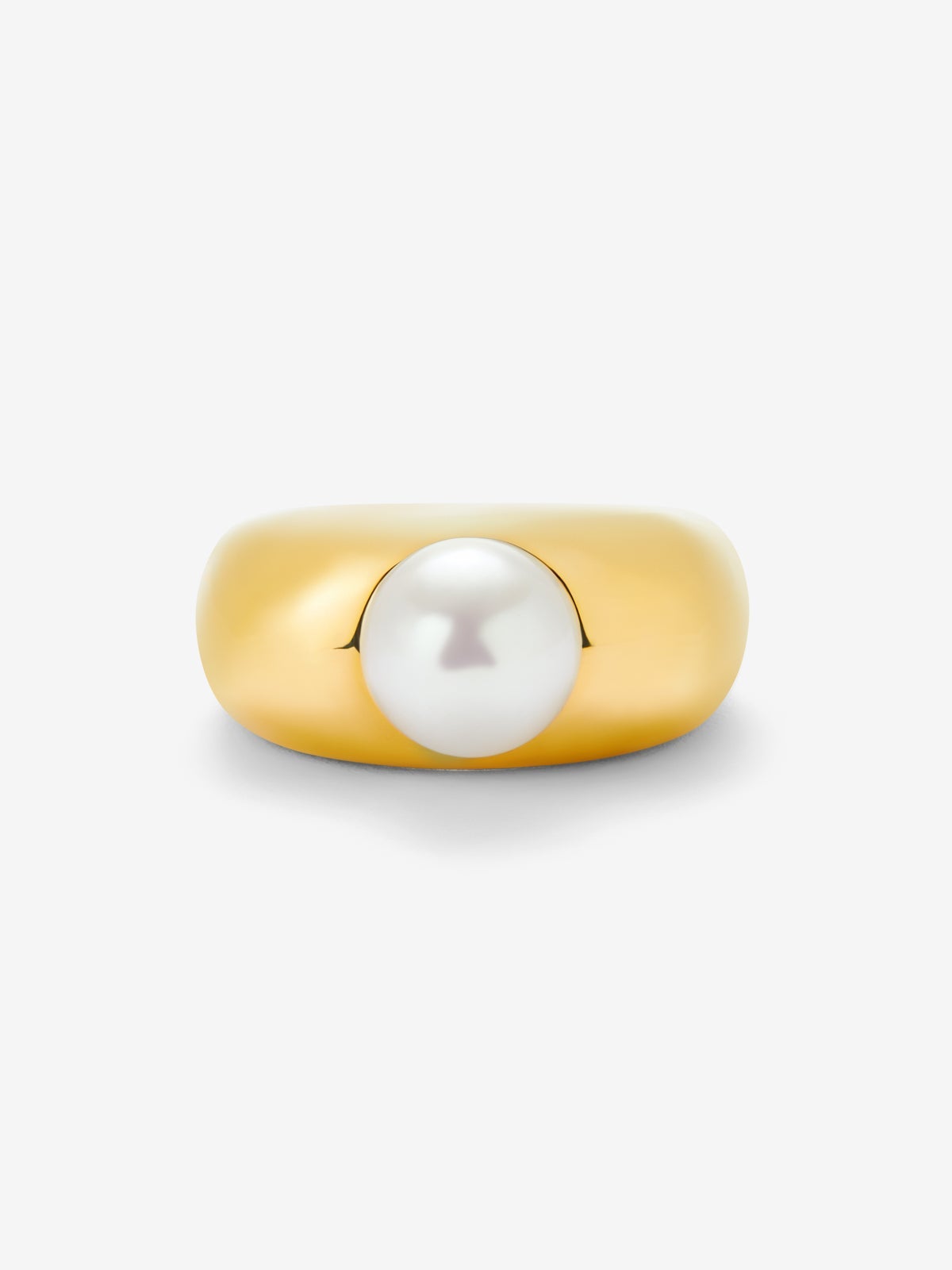 Anillo de oro amarillo de 18K con perla akoya de 8mm