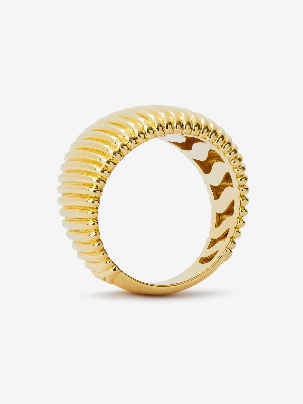 Anillo gallonado de oro amarillo de 18k
