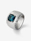 Anillo gallonado de plata 925 con topacio azul London