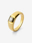 Anillo de oro amarillo de 18K con diamante en talla esmeralda de 1 ct