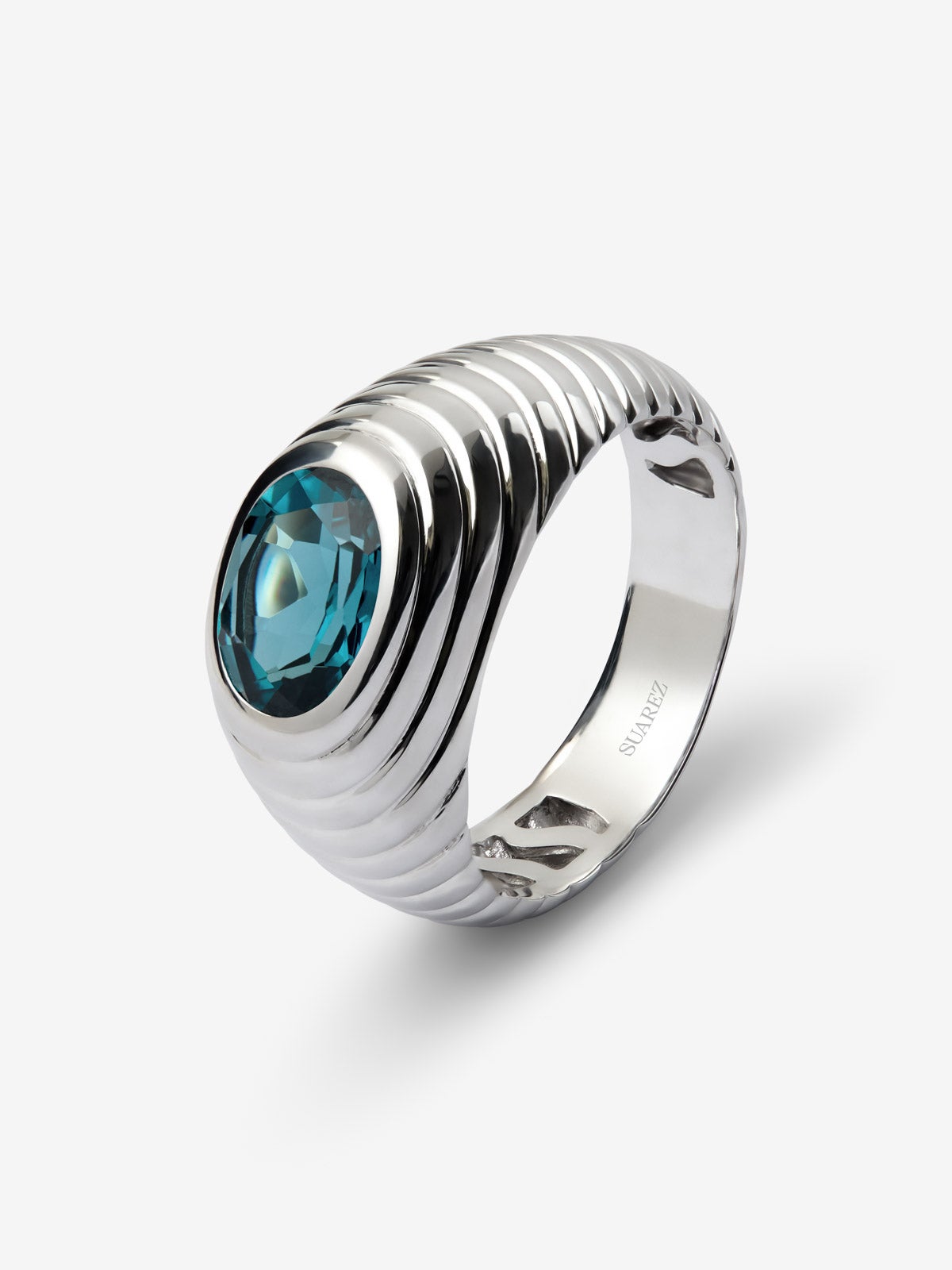 Anillo de plata 925 con topacio azul London