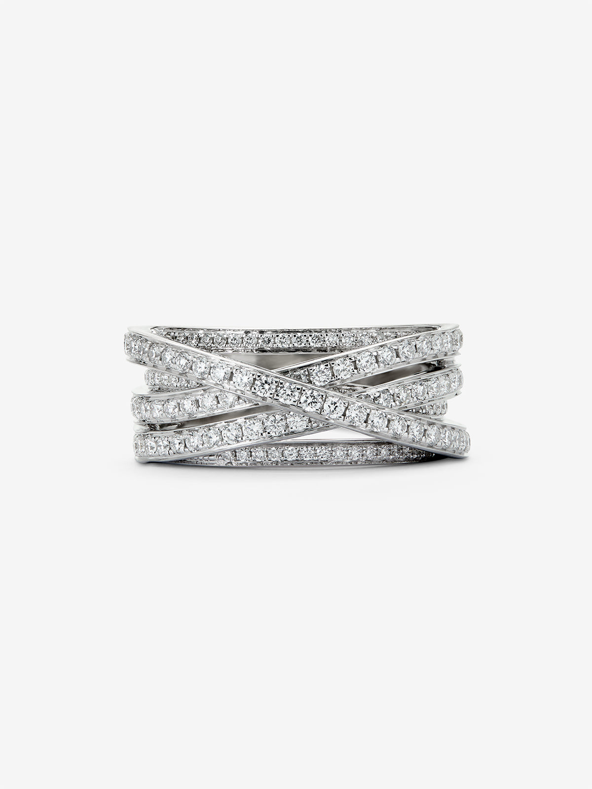 Cross ring in 18K white gold with 169 brilliant-cut diamonds with a total of 1.4 cts