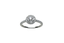 18K white gold ring with a double diamond border and a central brilliant-cut diamond totaling 0.67 cts.