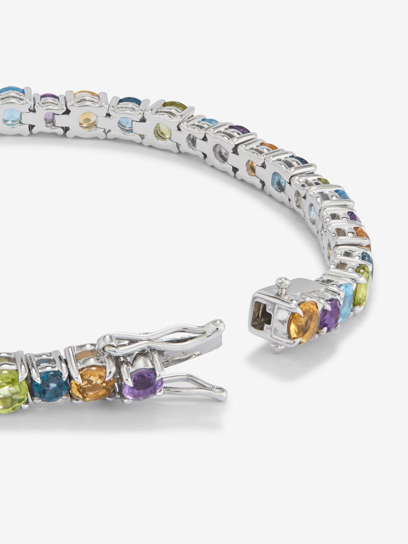 925 silver riviere bracelet with multicolored gems image number 4