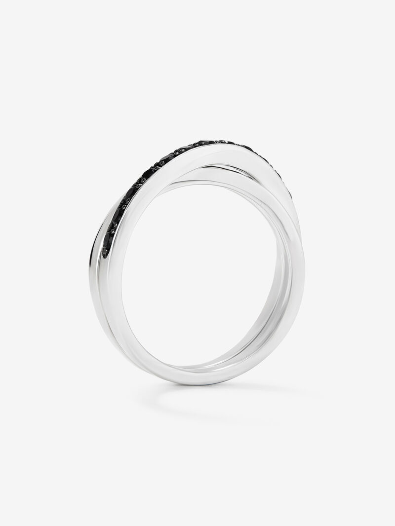 928 Silver Crossed Ring with Spinel Stones image number 4