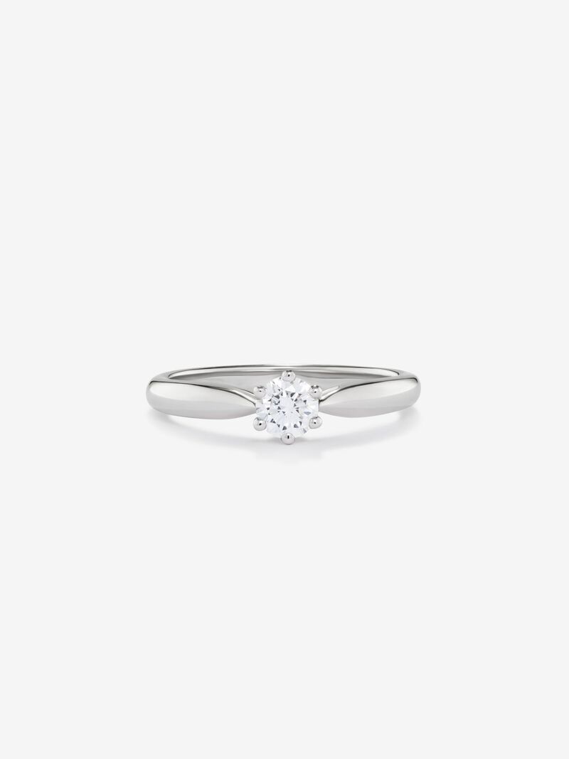18K White Gold Commitment Ring with 0.25 carat central diamond image number 1