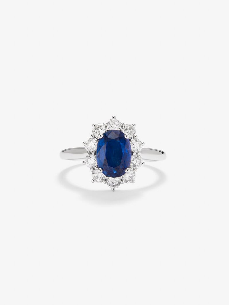 18K White Gold Ring with Azul Blue Sap image number 2