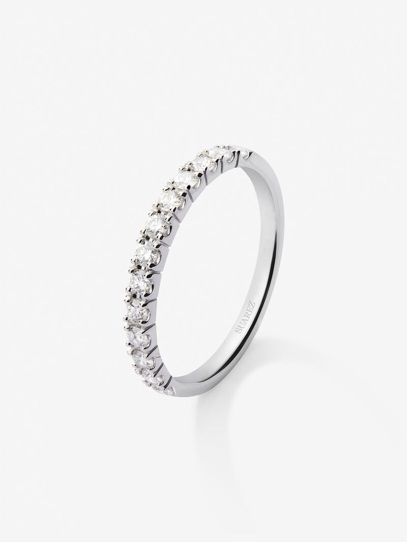 Half ring in 18K white gold with 13 brilliant-cut diamonds with a total of 0.37 cts image number 0